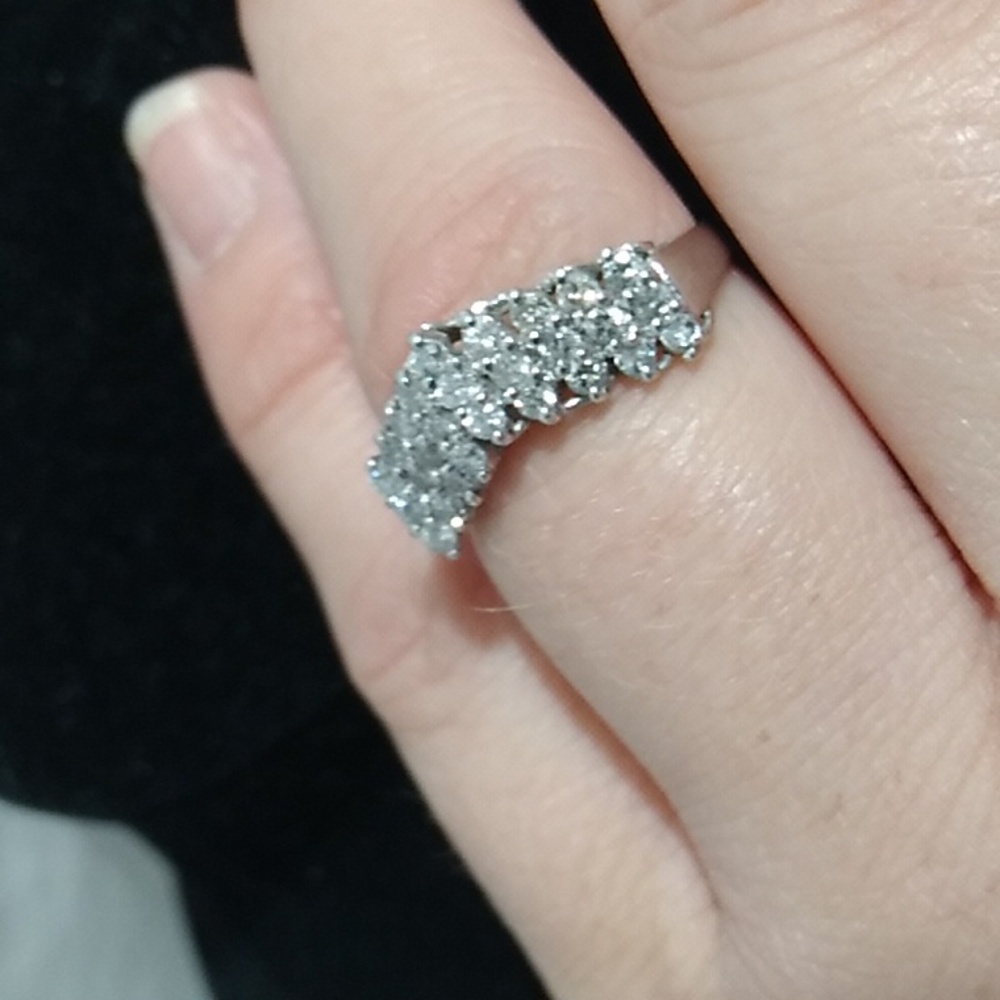 SALE! Platinum Solid Genuine 0.53ct Diamond Engagement Ring Size 6 1/2 - Picture 2 of 9